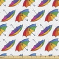 thumbnail image 1 of Ambesonne Umbrella Fabric by the Yard Upholstery, LGBT Parasols Illustration, 5 Yards, White and Multicolor, 1 of 5