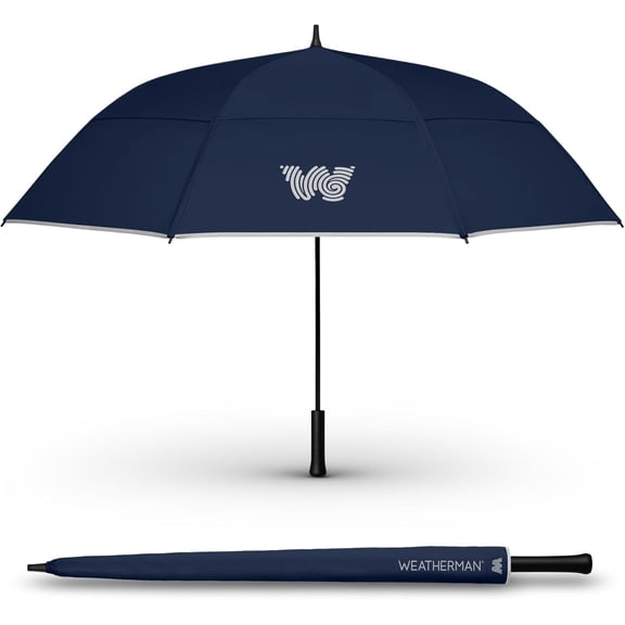 Umbrella - Golf Umbrella - Windproof Sports Umbrella Resists Up to 55 MPH Winds - Available in 2 Sizes and 5 Colors