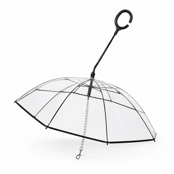 Umbrella Harness for Dogs, Transparent Clear Walking, Adjustable Folding Pet Rain Cover with Leash for Small Dogs and Cats on Daily Rainy Walks and Trips