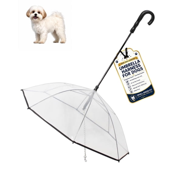 Umbrella Harness for Dogs,Rainproof Waterproof Rain/Snow Pet Gear with Adjustable Leash, Shaft Angle, for Rainy Walks Potty Trips