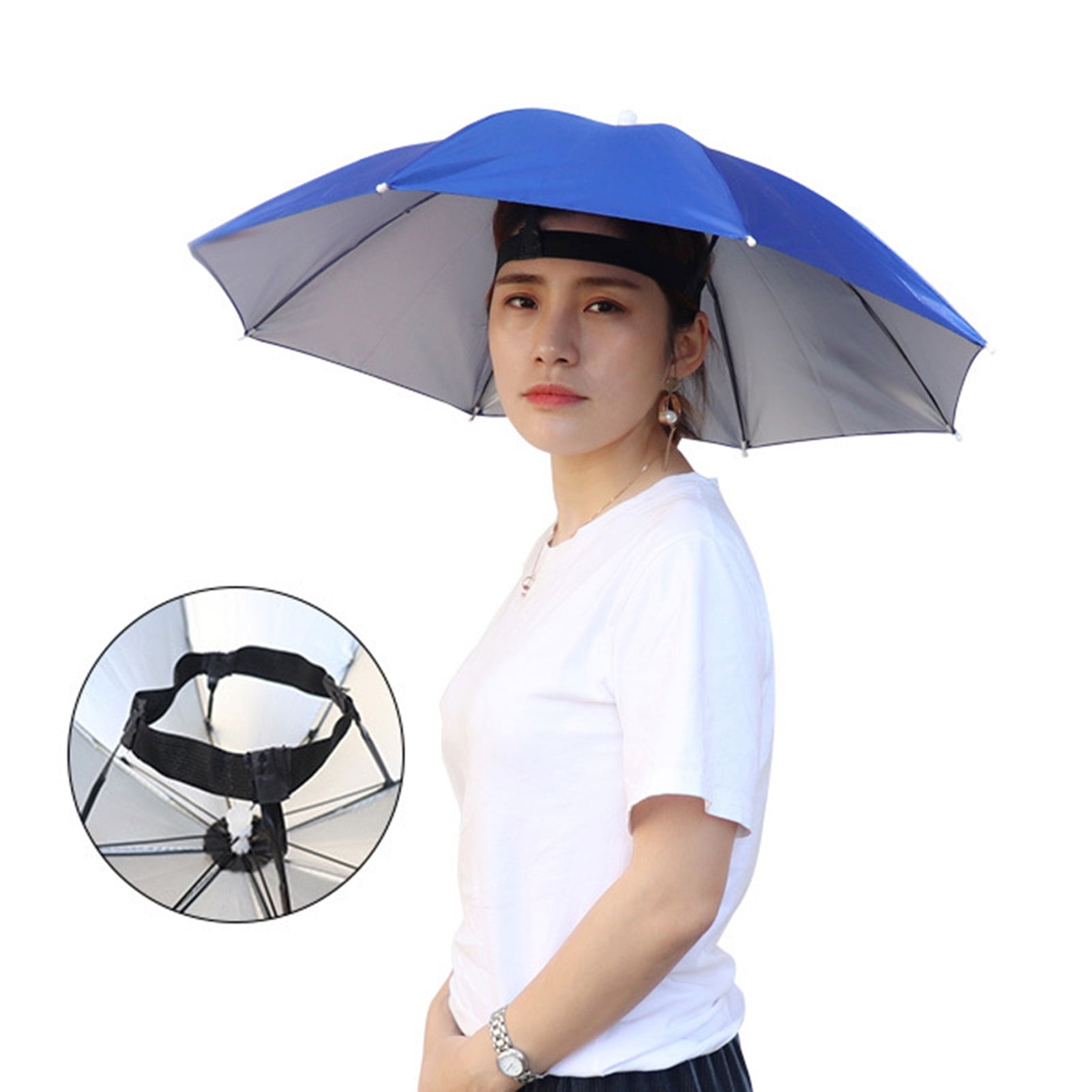 Foldable Head Umbrella Hat Sun Rain Fishing Umbrella Hat Cap Portable Beach Umbrella Outdoor Necessary Hat