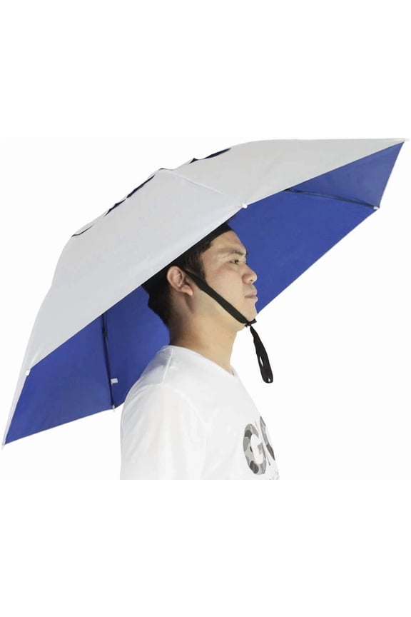 Umbrella Hat Folding Adjustable Sun Rain Cap 37.4 Upf 50+ Uv Protection Lar...