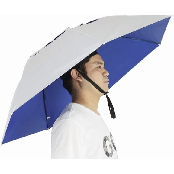 Umbrella Hat Folding Adjustable Sun Rain Cap 37.4 Upf 50+ Uv Protection Lar...