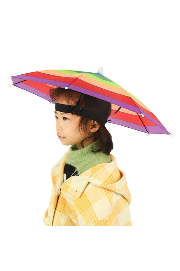 Umbrella Hat Rainbow Umbrella Cap Head Umbrella Hat for Kids Lot M8 Sale G3B8