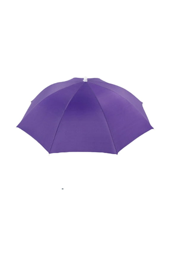 Umbrella Hat Wear an Umbrella, 26inch Sunscreen Windproof Head Mounted Umbrella Top Folding Hat Umbrella for Fishing Gardening Yard Outdoor Hiking Purple
