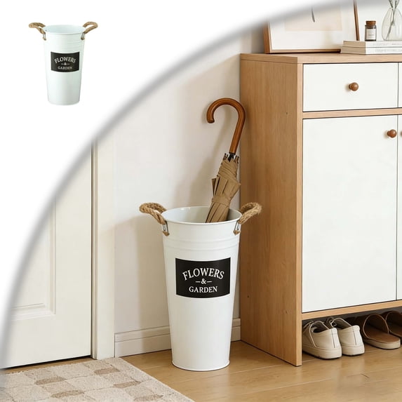 Umbrella Holder Indoor, Space Saving Design Freestanding Umbrella Storage Bucket for Canes Walking Sticks Small Umbrellas