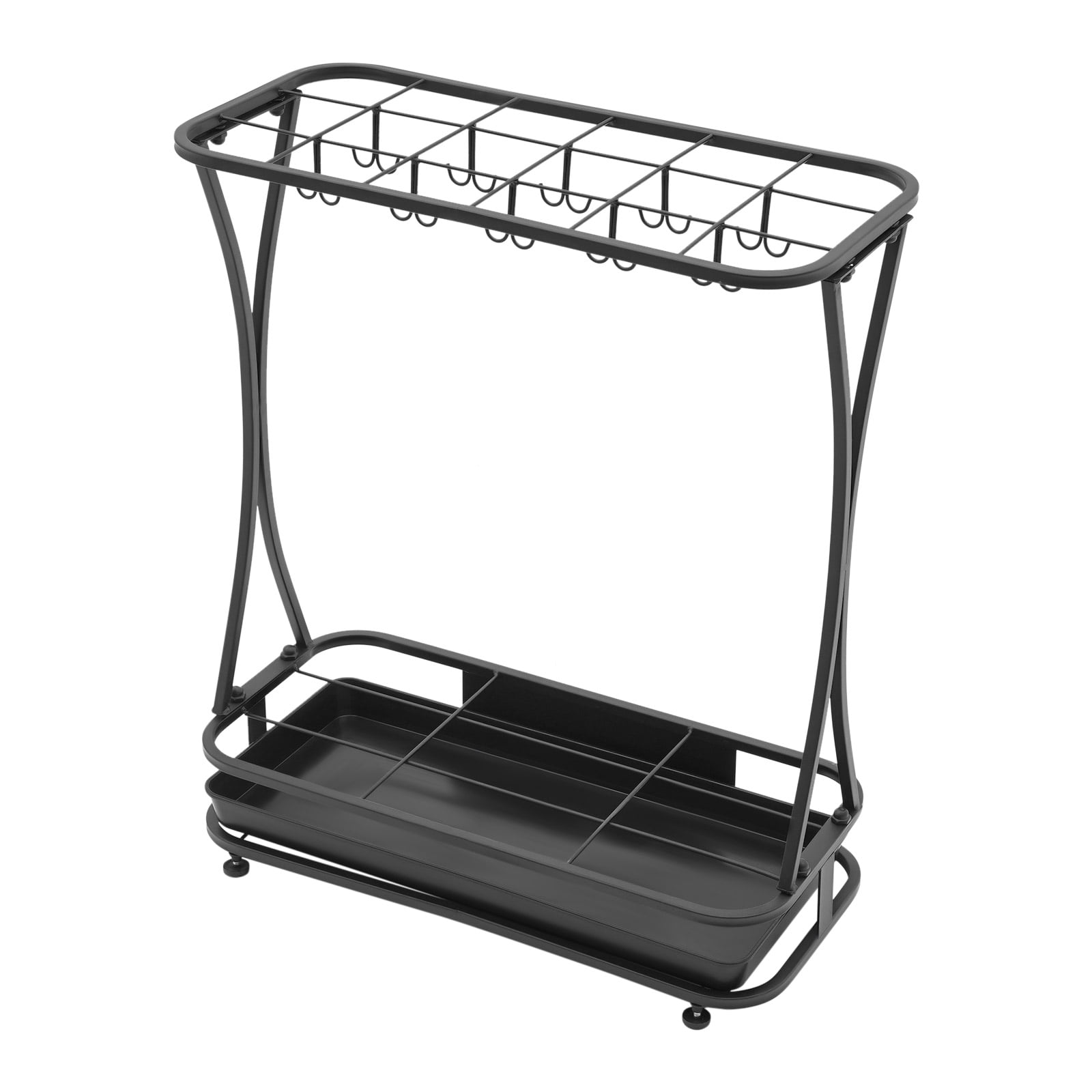 Umbrella Holder Stand, Freestanding Umbrella Organizer with 18 Slots & 20 Hooks for Home, Office & Hotel