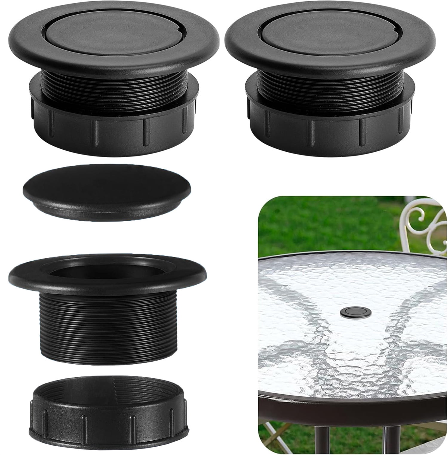 Umbrella Hole Ring Plug Set,Bexikou 2 Sets Patio Table Umbrella ...