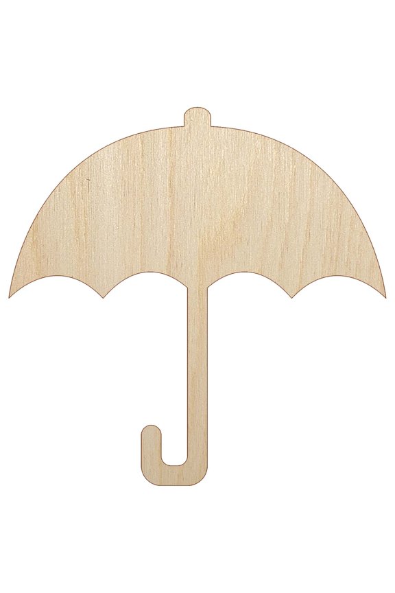 Umbrella Keep Dry Icon Wood Shape Unfinished Piece Cutout Craft DIY Projects - 4.70 Inch Size - 1/8 Inch Thick