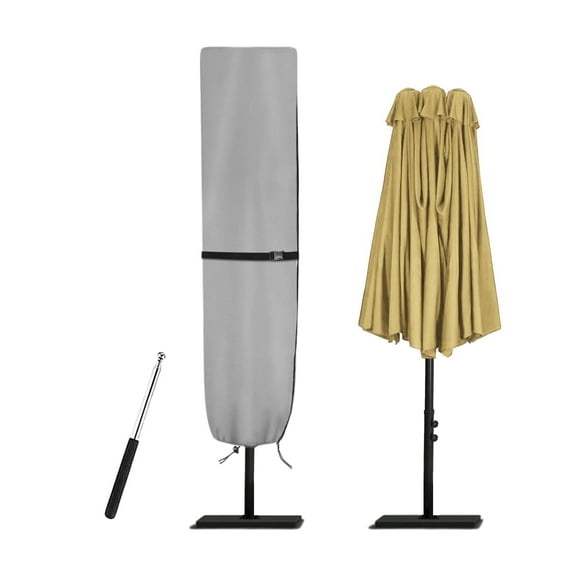 Umbrella Parasol Cover - 600D Waterproof outdoor umbrellas for patio with Sturdy Zipper , Anti-UV Umbrella Cover Fits for Double-Sided Umbrella 15 Ft