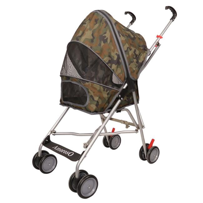 Camouflage Foldable Pet Stroller with Mesh Window