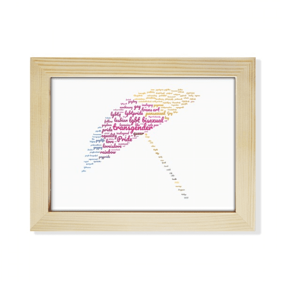 Umbrella Rainbow Lgbt Wordcloud Desktop Photo Frame Picture Art Decoration Painting 6x8 inch