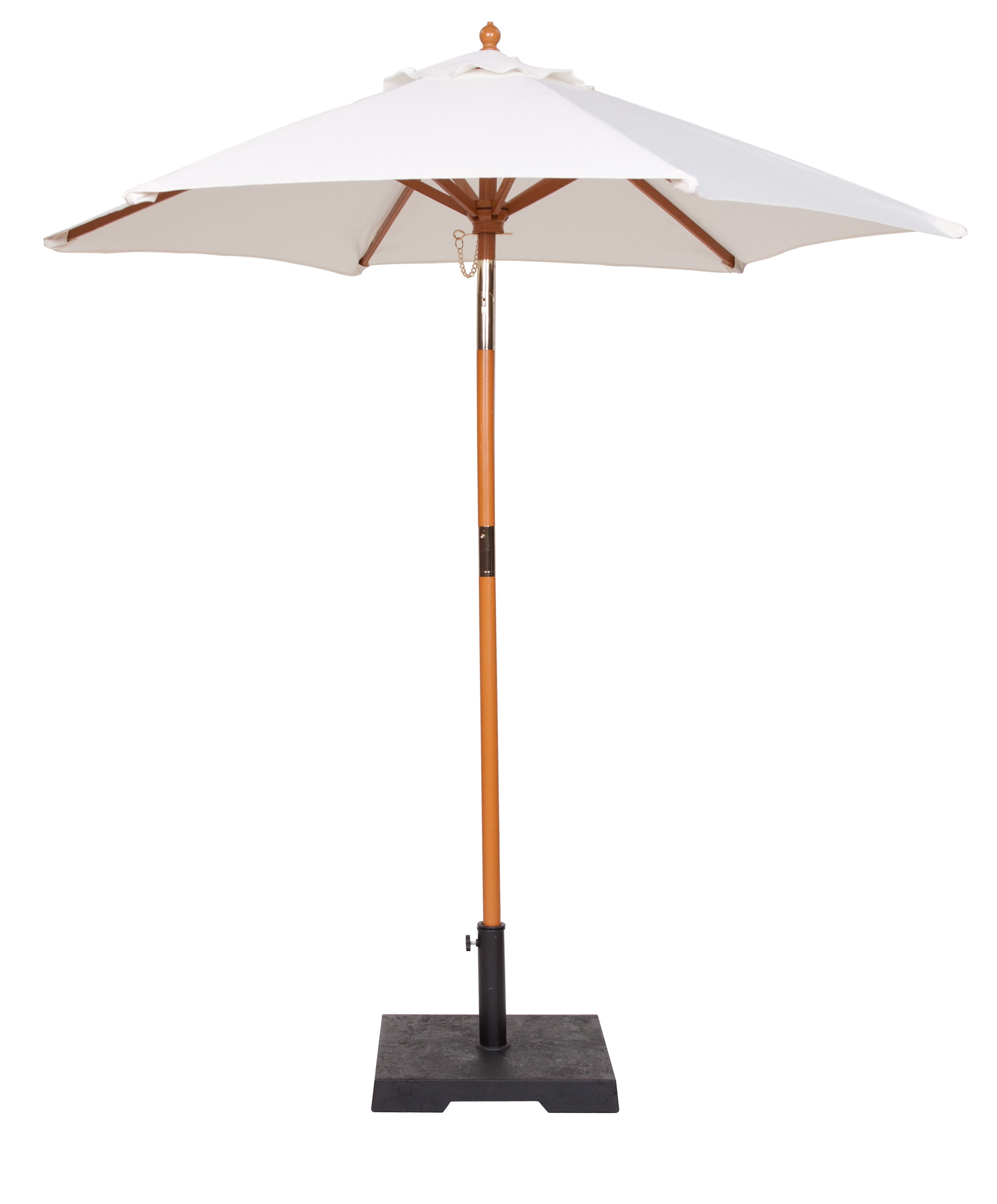Natural Woven Fabric Market Umbrella with Wooden Pole