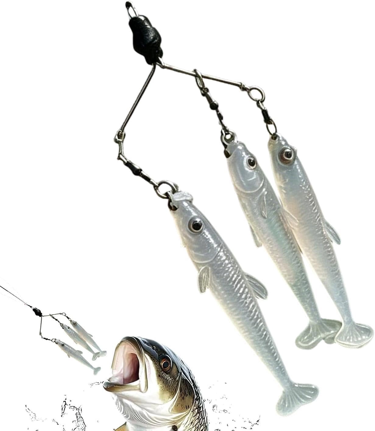 fish umbrella lure 9er's Lures 6 Arm Tube or Shad Rig crafted with stainless spring wire that has the perfect balance of flexibility for vibration and the durability to last Yum Yumbrella Flash Mob Jr.