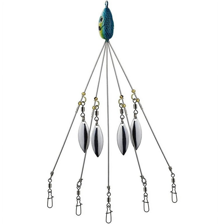 Umbrella Rigs for Stripers Fishing, Freshwater Fishing Swimbait Lures Kit,  Blue 
