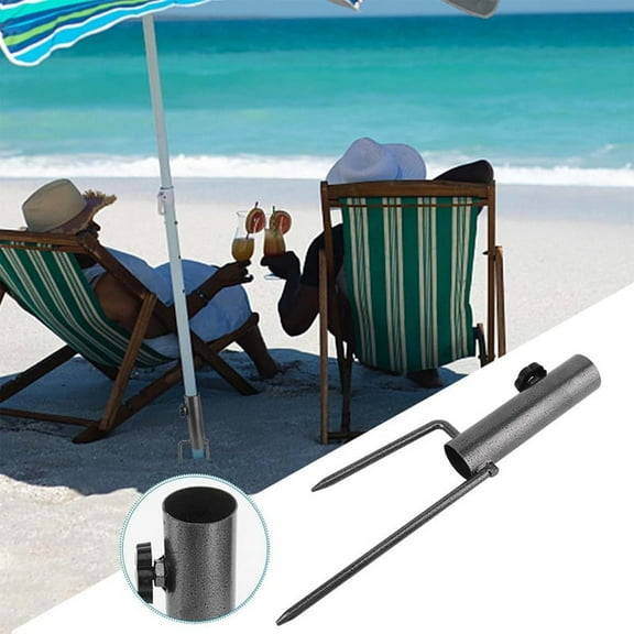 Umbrella Seat Fork Beach Floor Plug - Heavy-Duty Adjustable Anchor Umbrella Stand Umbrella Steel Anchor Beach Umbrella Heavy Duty Metal Ground Grass Stand With Two Prongs, Umbrella Stands For Patio