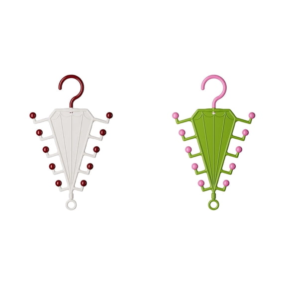 Umbrella Shaped Closet Hanger Organizer, Multi Prong Wardrobe Storage Hanger, V-Type Multi Hook Clothes Rack, Flexible Hanging Sturdy Plastic Hanger, Multifunctional Storage Hanger 2Pcs