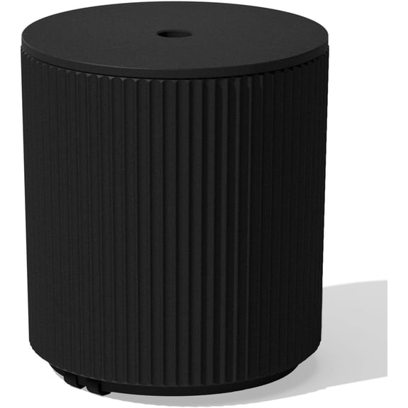 Umbrella Side Table - Outdoor Patio Table with Umbrella Hole for Porch/Patio | Durable Plastic - Stone Composite Material & Easy Assembly | Modern Coffee, Picnic or Poolside Table