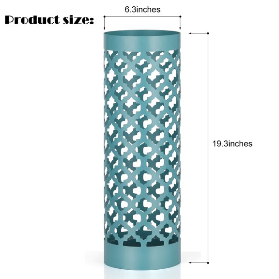 Umbrella Stand Basket, Walking Stick, Dried Flowers, Painted Picture Tube Storage Rack Blue