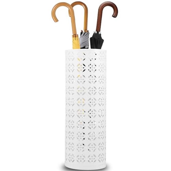 Umbrella Stand for Entryway, Metal Umbrella Holder, Freestanding Umbrella Stand Round Umbrella Holder Bin Waterproof Umbrella Storage Rack Indoor Walking Stick Holder for Home Entr