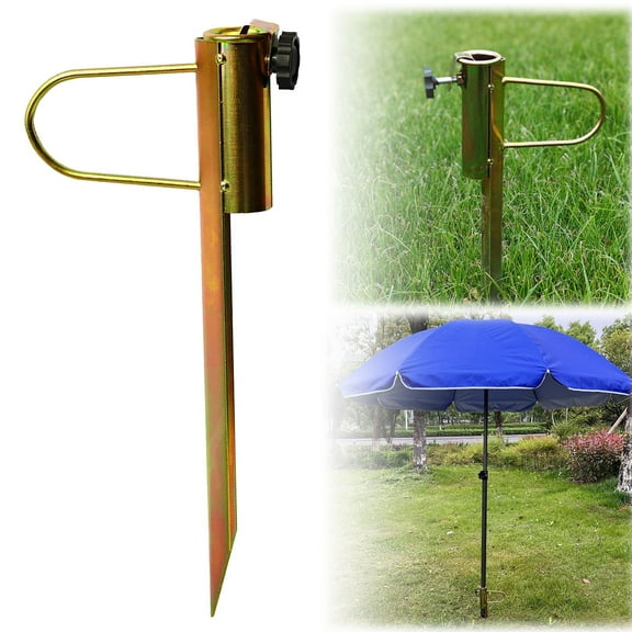 Umbrella Stand Ground Made Of Metal – Stable Parasol Holder Ground Sleeve Parasol For Beach & Garden Fixed clip