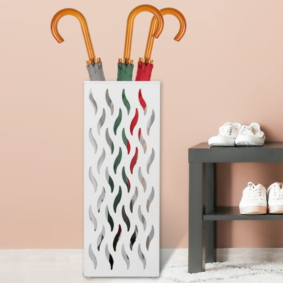 Umbrella Stand Hollowed Umbrella Holder Metal Umbrella Rack Rectangular Umbrella Stand Rack Freestanding Umbrella Storage Rack Practical Umbrella Organizer for Home Entryway Office