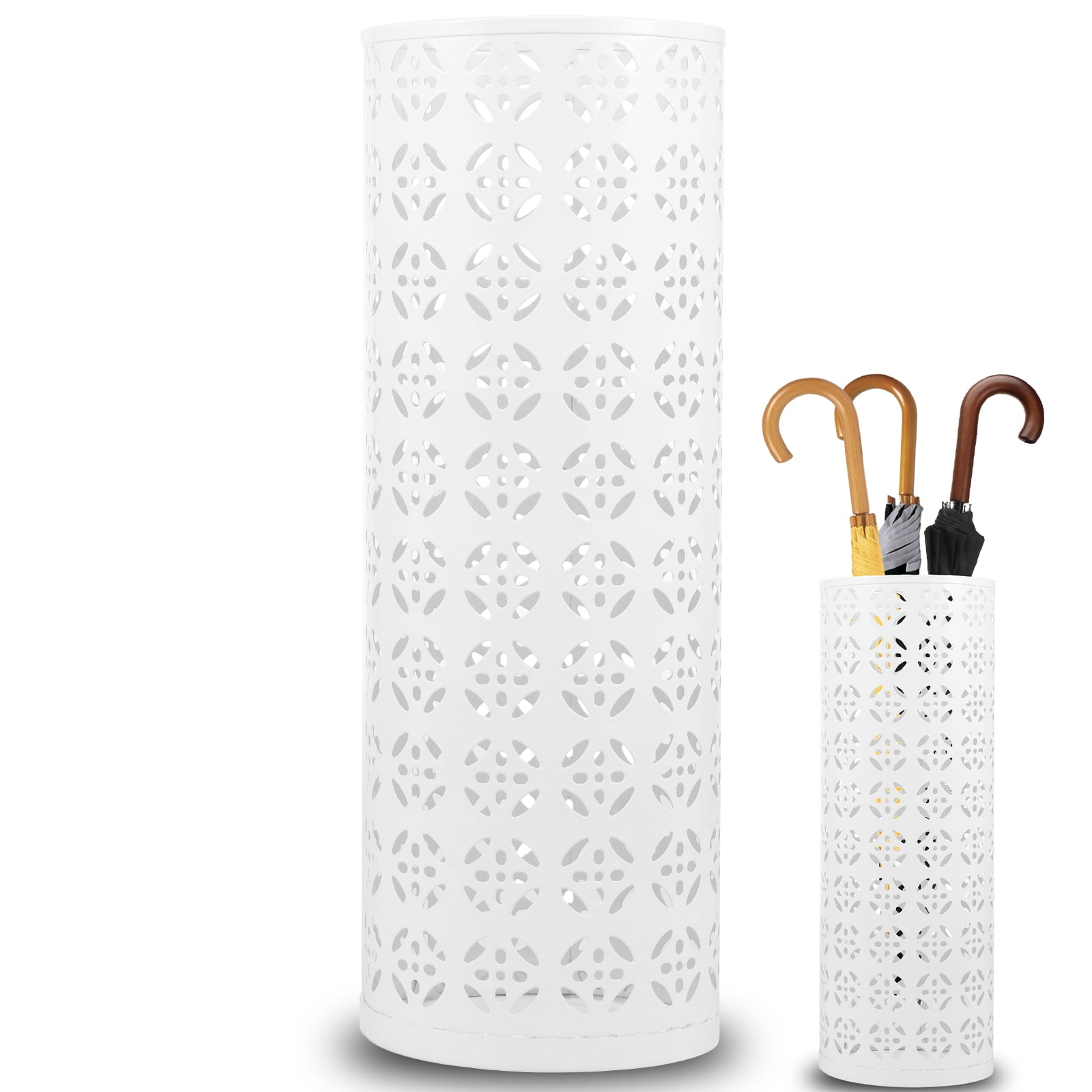 Umbrella Stand Rack Metal Umbrella Holder Freestanding Umbrella Stand Round Umbrella Holder Bin Waterproof Umbrella Storage Rack 16.5 x 6inch Indoor Walking Stick Holder for Home Entryway Office Hotel
