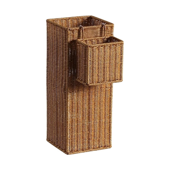 Umbrella Stand Storage Basket Tall Square Imitation Rattan PE Material for Hotel Lobby Office Entry