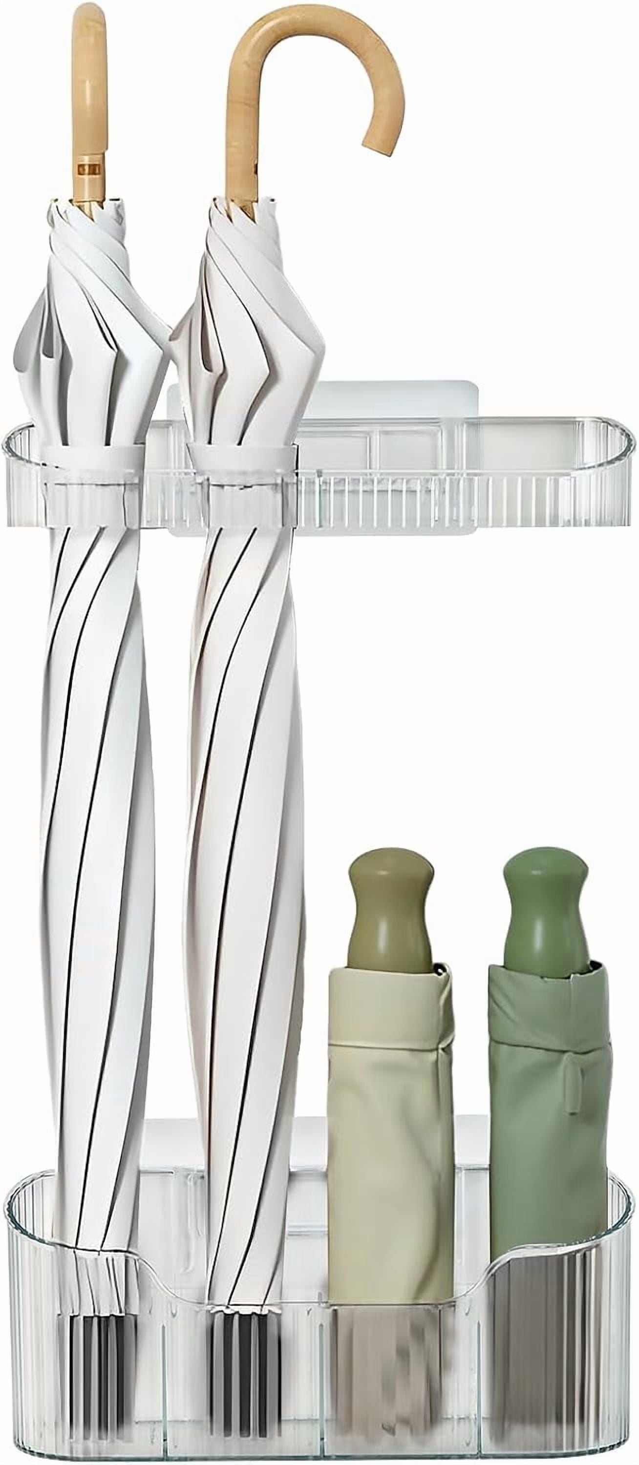 Umbrella Stand, Umbrella Holder for Entryway, Height Adjustable Umbrella Stands with Drip Tray, Wall Mount Space Saving Organizer for Home