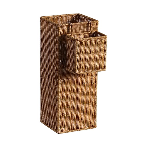 Umbrella Stand Walking Cane Organizer Basket Imitation Rattan PE Construction for Commercial Entryways