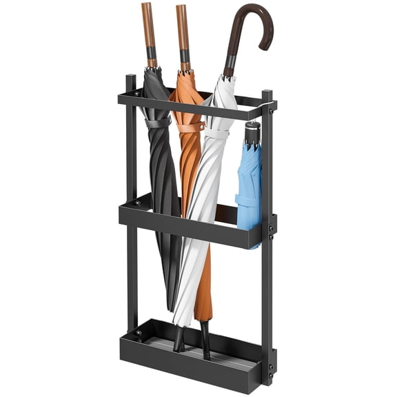Umbrella Stand With Drying Stone Steel Holder Rack Organizer For Entryway Mudrooms Office Black
