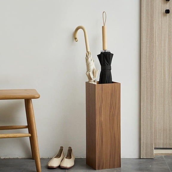 Umbrella Stand Wood Umbrella Holder Farmhouse Bucket Square Wooden Holder for Home Office Entryway