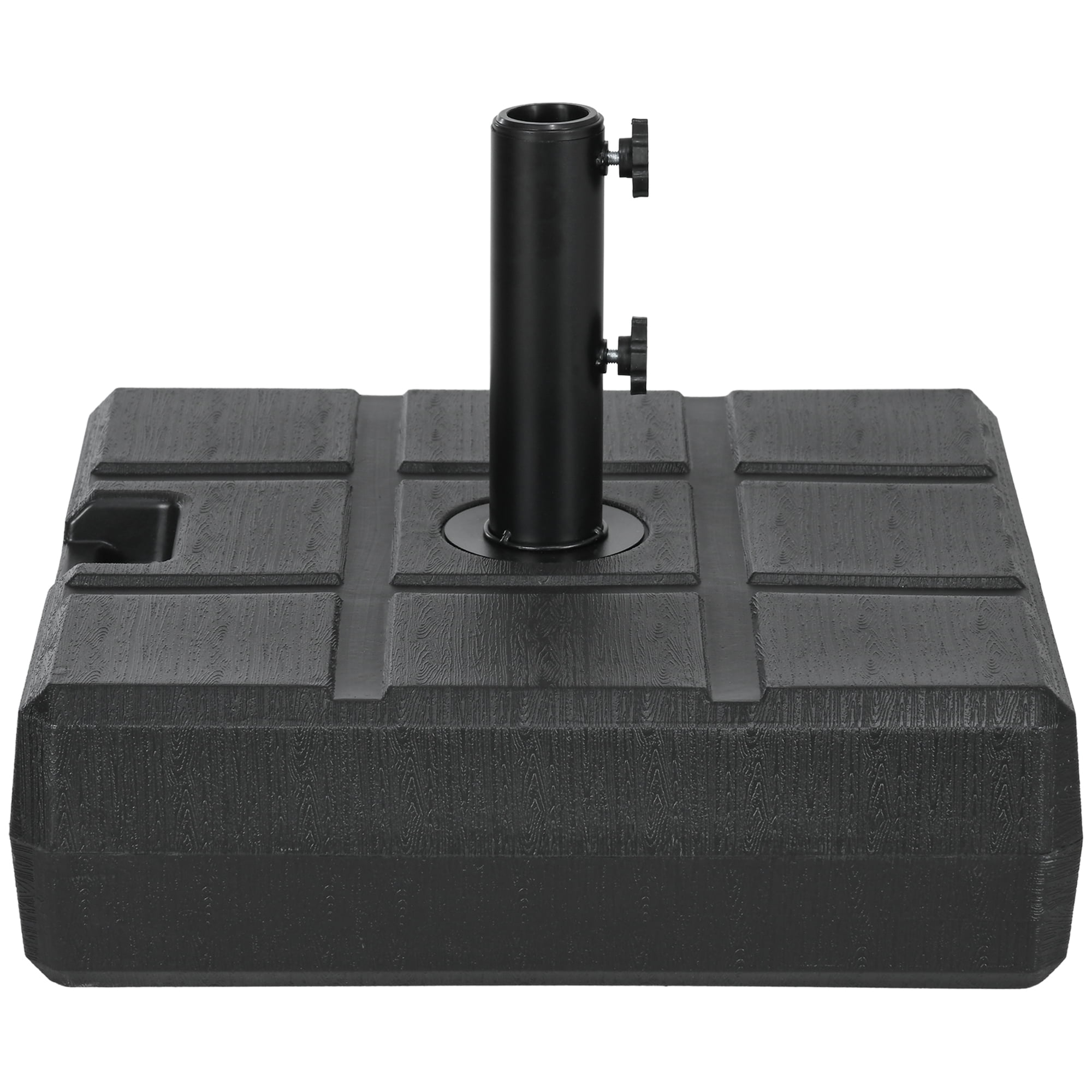 Umbrella Stand for 1.5", or 1.9" Umbrella Poles, Fillable Umbrella Base, Black