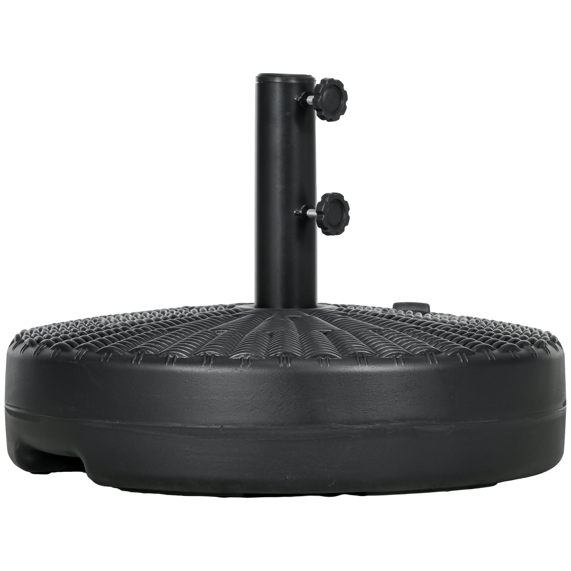 Umbrella Stand for 1.5" or 2" Umbrella Poles, Round Fillable Umbrella Base for Outdoor, Lawn, Deck, Black