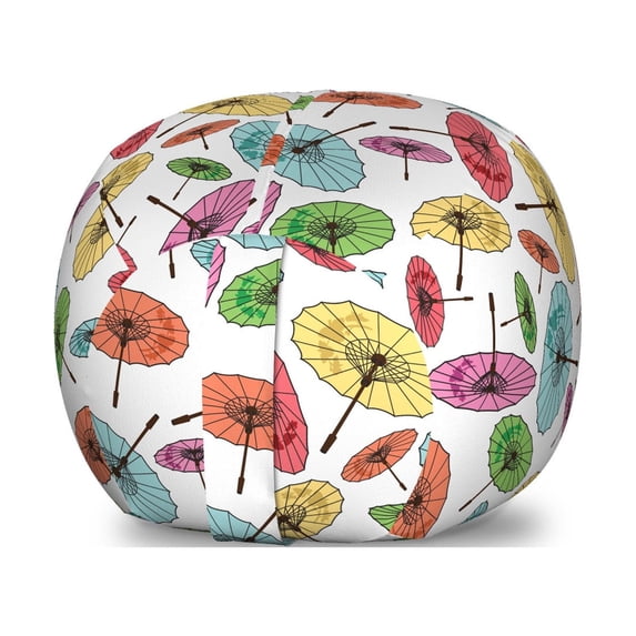 Umbrella Storage Toy Bag Chair, Colorful Scene of Style Inspired Sticks Cold Weather Sunshade Accessories, Stuffed Animal Organizer Washable Bag, Large Size, Multicolor, by Ambesonne