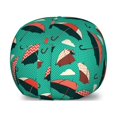 thumbnail image 1 of Umbrella Storage Toy Bag Chair, Rhythmic Raindrops Rainy Weather Pop Art Polka Dots Illustration, Stuffed Animal Organizer Washable Bag, Small Size, Almond Green Multicolor, by Ambesonne, 1 of 3