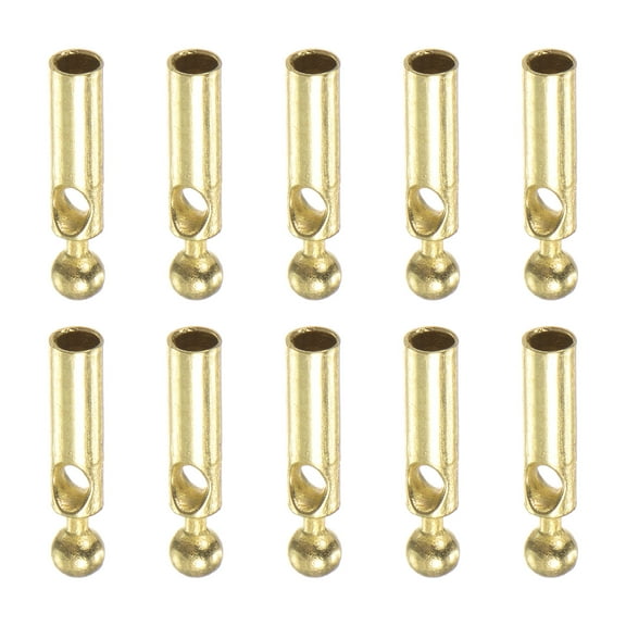 Umbrella Tail Beads Metal 2mm Dia for Folding Umbrella Cover, Golden，10 Pieces