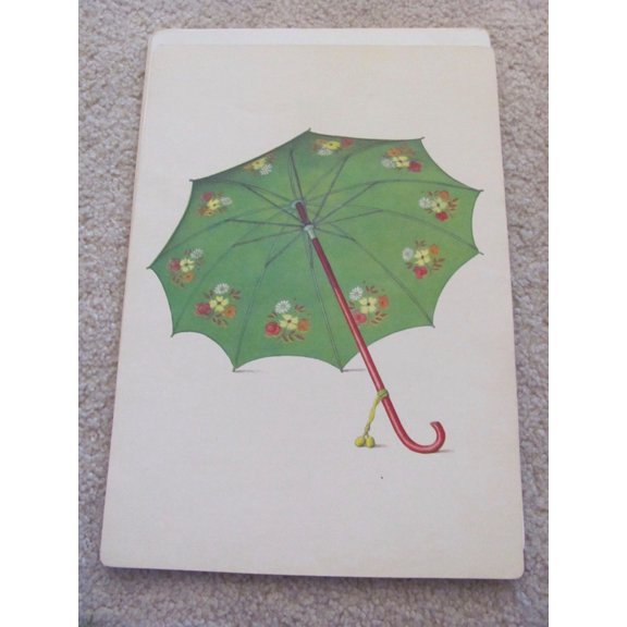 Umbrella U Flash Card Wall Art Print, Unframed Paper Poster 8x10in