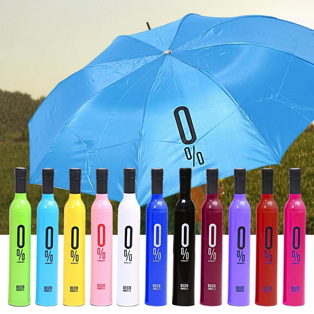 Umbrella Wine Bottle Appearance Strong Wind Resistance Sunshade Silver