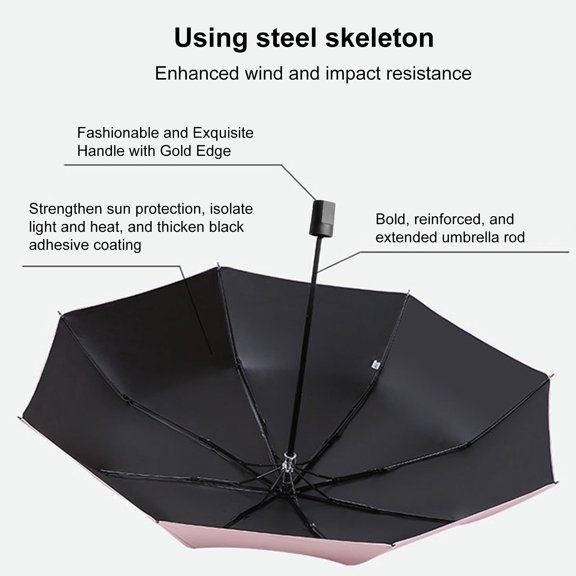 Umbrella,Women Dual-use Sun Umbrella Dual-use Rain With Sun Frame Diameter Uv Umbrella Rain Sun Umbrella Frame Sun Uv Dual-use Diameter Men Women Automatic black uv