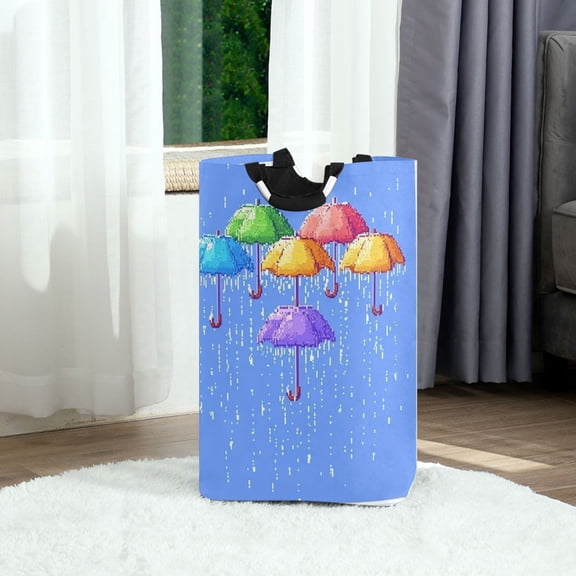 Umbrellas Foldable Laundry Hamper 12.6x11x22.7in with Handles for Bathroom Bedroom Storage
