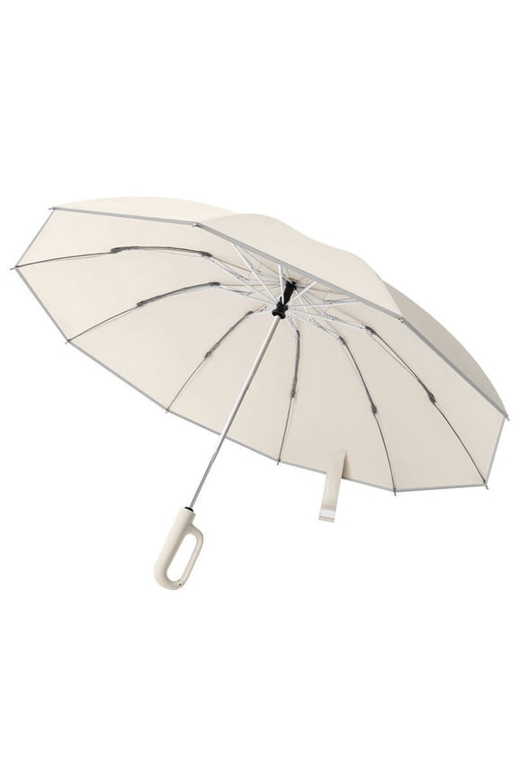 Umbrellas for Rain Sun LSQii Reflective Windproof Compact Travel Portable Fully Automatic Umbrella with Ring Buckle Lightweight & Packable Easy Collapse