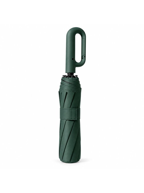 Umbremo Automatic Folding Umbrella with Hook Handle, One-Touch Open & Close, 40-Inch Wind-Resistant Travel Umbrella for Men and Women