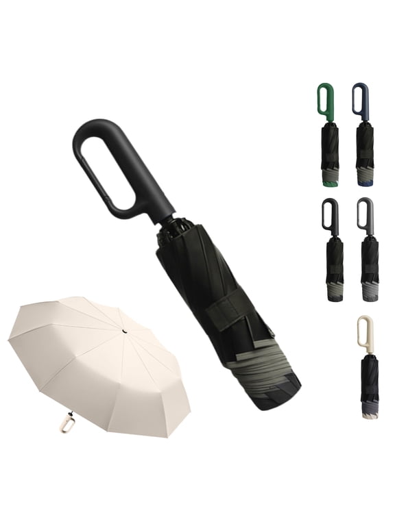 Umbremo Umbrella,Automatic Folding Umbrella,Inverted Umbrella, Reflective Stripe For Safety,With Carabiner Handle,One-Touch,Windproof, Waterproof Fabric,Sutiable For Backpack