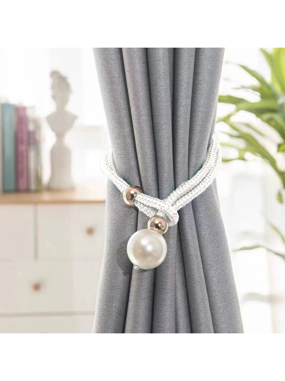 FAMTKT Curtain Tiebacks Curtain Ties for Drapes Adjustable Curtain Tie Backs Modern Curtain Holdbacks for Thin or Thick Home Office Window Draperies, White