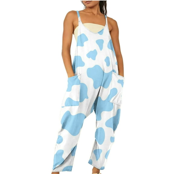 Umbreon Jumpsuits for Women Printed Sleeve Less Overalls Shorts Pant Summer Casual Loose Rompers with Pockets