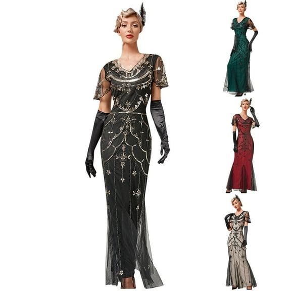 Umbreon Wedding Guest Dresses for Women Short Sleeve V Neck Maxi Dress High Waist Solid Color Elegant Formal Evening Gowns