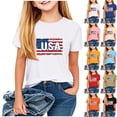 thumbnail image 1 of Umbreon Yellow 4th of July Boy Girl T-Shirts Short Sleeve Round Neck Shirt Causal Loose Flag Print Independence Day Patriotic Tee Tops, 1 of 8