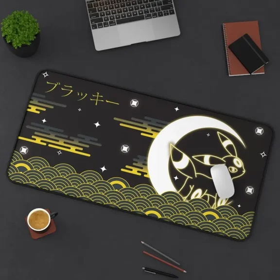 Umbreonn MousePad, Desk Mat, XXL Extended Mousepad, Large Gamer Pad, Gift for PKM and Anime Fans, TCG Playmat