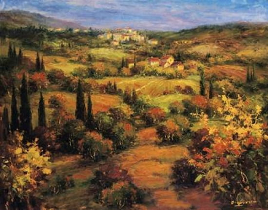Umbria Panorama Canvas Art - S Hinus (22 x 28)
